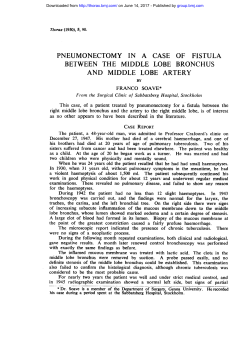 pneumonectomy in a case of fistula between the middle