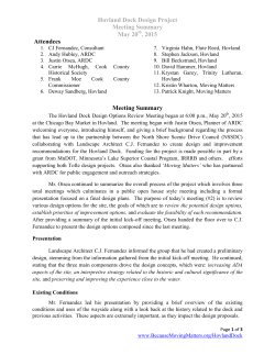 Hovland Dock Design Project Meeting Summary May 20 , 2015