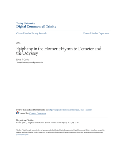 Epiphany in the Homeric Hymn to Demeter and the Odyssey