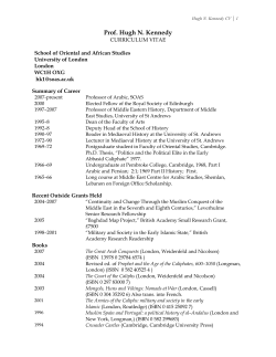 Prof. Hugh N. Kennedy - IBI AL UW International PhD Program