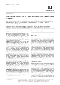 Short-Term Complications in Kidney