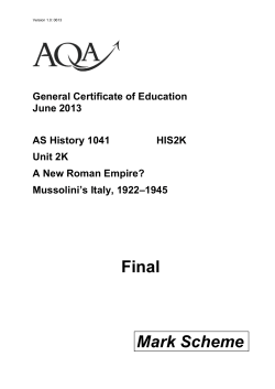 A-level History Mark scheme HIS2K
