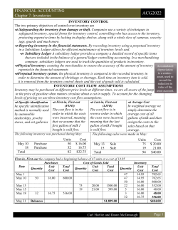 Chapter 7: Inventories - Daytona State College