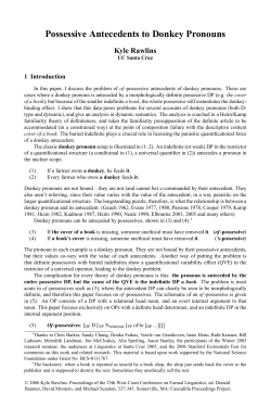 Possessive Antecedents to Donkey Pronouns