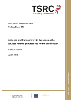 Evidence and transparency in the open public services reform