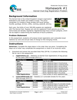 Kennel Club Dog Registration Problem - WVU CS101