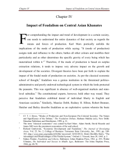 Chapter IV Impact of Feudalism on Central Asian