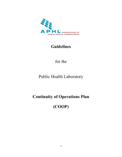 Continuity of Operations Plan