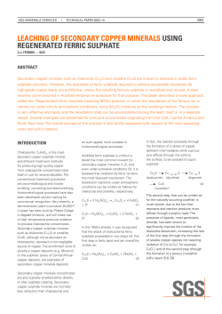 Cu Leaching Using Regenerated Ferric Sulphate