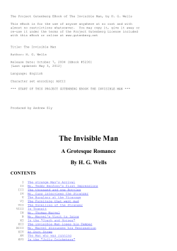 Novel: The Invisible Man by HG Wells