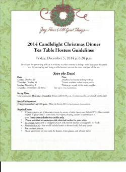 2014 Candlelight Christmas Dinner Tea Table Hostess Guidelines