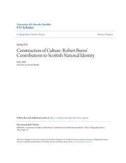 Construction of Culture: Robert Burns` Contributions to