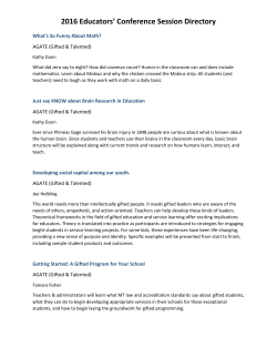 2016 Educators` Conference Session Directory - MEA