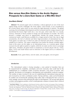 Rim versus Non-Rim States in the Arctic Region: Prospects for a
