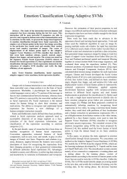 Emotion Classification Using Adaptive SVMs