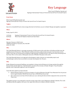 Oil Pipeline Summit key language - Tsleil