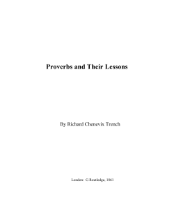 Proverbs and Their Lessons