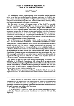 Twins at Birth: Civil Rights and the Role of the