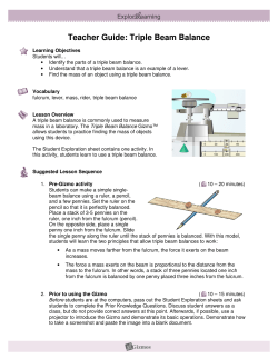Teacher Guide: Triple Beam Balance