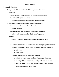 Aquatic Biomes