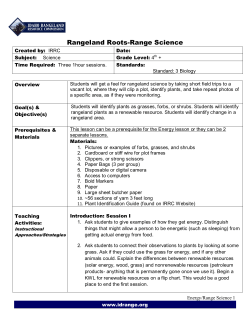 Lesson 6 Range Science and Energy