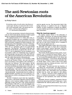The Anti-Newtonian Roots of the American Revolution