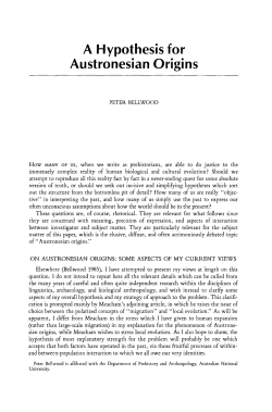 A Hypothesis for Austronesian Origins