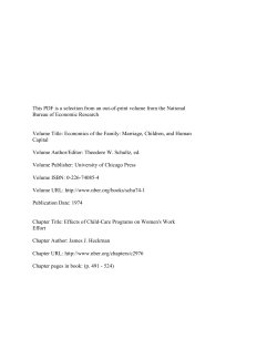 Effects of Child-Care Programs on Women`s Work Effort