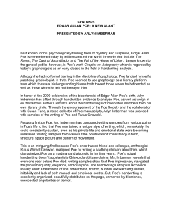 SYNOPSIS EDGAR ALLAN POE - British Institute of Graphologists