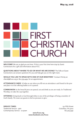 May 29, 2016 - First Christian Church Columbus, IN