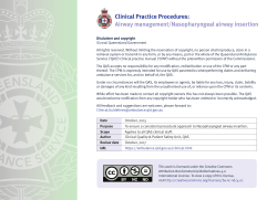 Clinical Practice Procedures: Airway management/Nasopharyngeal