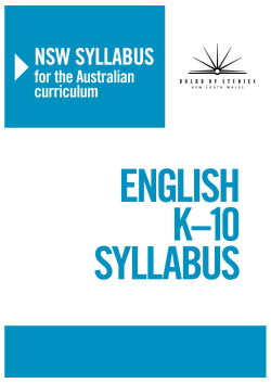 English K-10 Syllabus