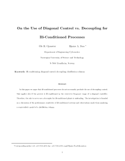 On the Use of Diagonal Control vs. Decoupling for Ill