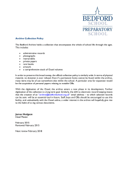 Archive Collection Policy