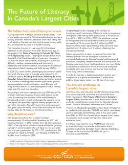 The Future of Literacy in Canada`s Largest Cities