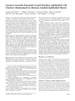 Greater Growth Potential of p63-Positive Epithelial Cell Clusters