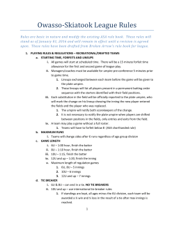 Owasso-Skiatook League Rules