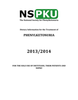 Dietary Information for the Treatment of