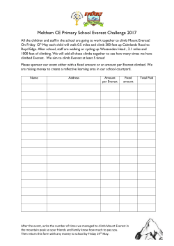 Meltham CE Primary School Everest Challenge 2017