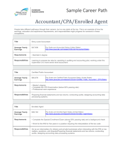 Sample Career Path Accountant/CPA/Enrolled Agent