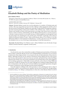 Elizabeth Bishop and the Poetry of Meditation