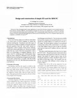 Design and construction of simple 1/0 card for IBM PC