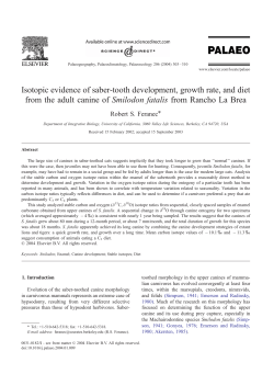 Isotopic evidence of saber-tooth development, growth rate, and diet