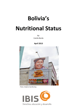 Bolivia`s Nutritional Status