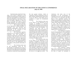 FINAL DECLARATION OF THE GENEVA CONFERENCE