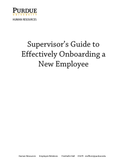 Supervisor`s Guide to Onboarding a New