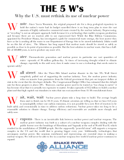 The 5 W`s Nuclear Power fact sheet, created 8/11