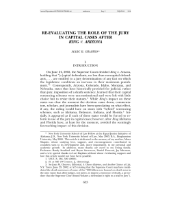 Re-evaluating the Role of the Jury in Capital Cases After Ring v