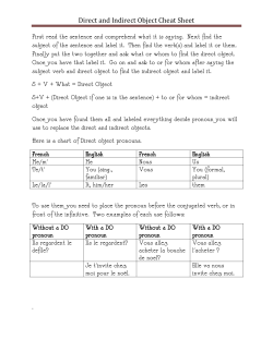 Direct and Indirect Object Cheat Sheet