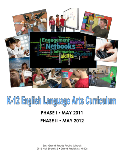 English Language Arts (K-12) - East Grand Rapids Public Schools